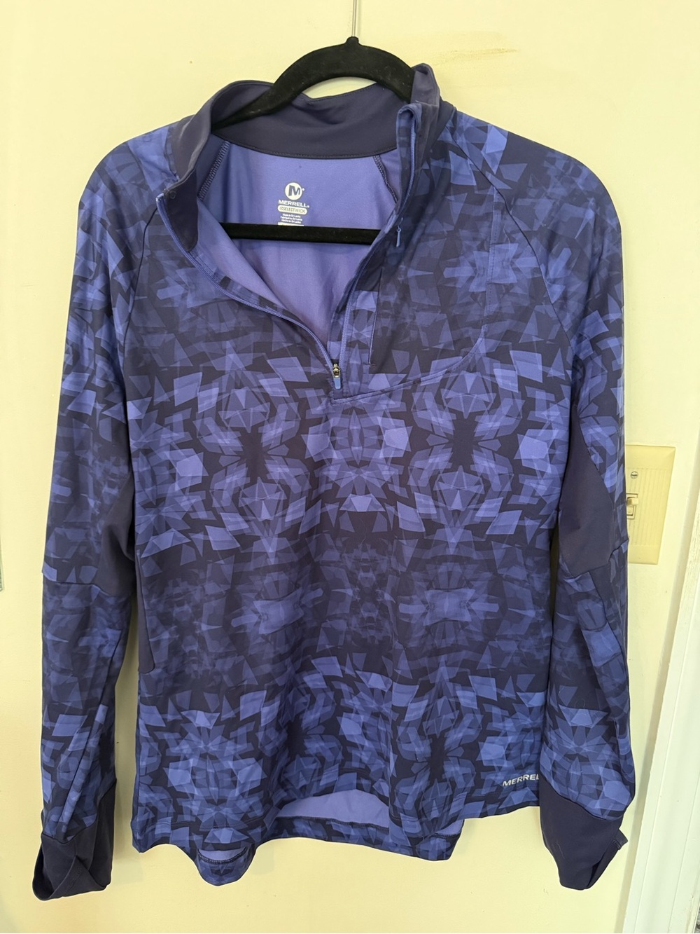Merrell Blue Purple Geometric Quarter-Zip Pullover